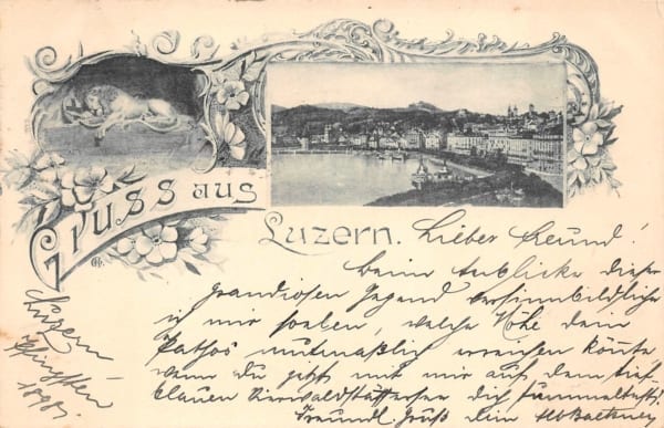 Luzern, Gruss aus Luzern, Löwendenkmal