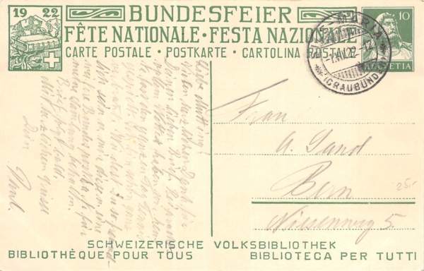 Bundesfeierkarte Nr.36, 1. August, Kat. 25.- – Bild 2