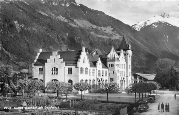 Glarus, Bahnhof mit Gandstock