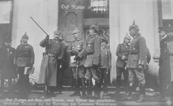 Udine, Schloss Passariano, Kaiser Wilhelm II mit Exz. von Below
