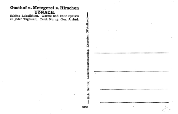 Uznach, Gasthof und Metzgerei zum Hirschen – Bild 2