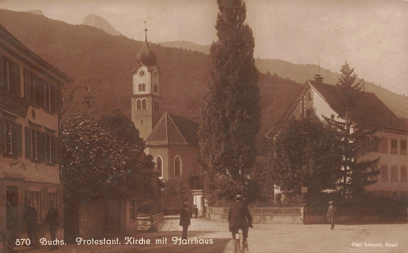Buchs SG, protestantische Kirche mit Pfarrhaus