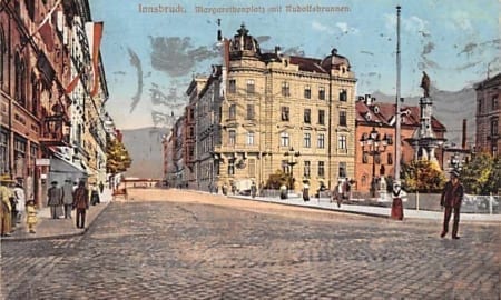 Innsbruck, Margarathenplatz und Rudolfsbrunnen