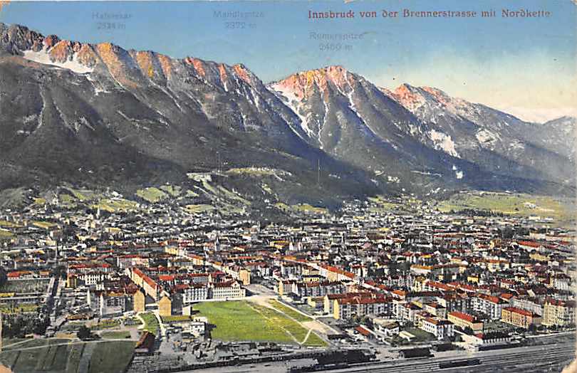 Innsbruck, von der Brennerstrasse mit Nordkette
