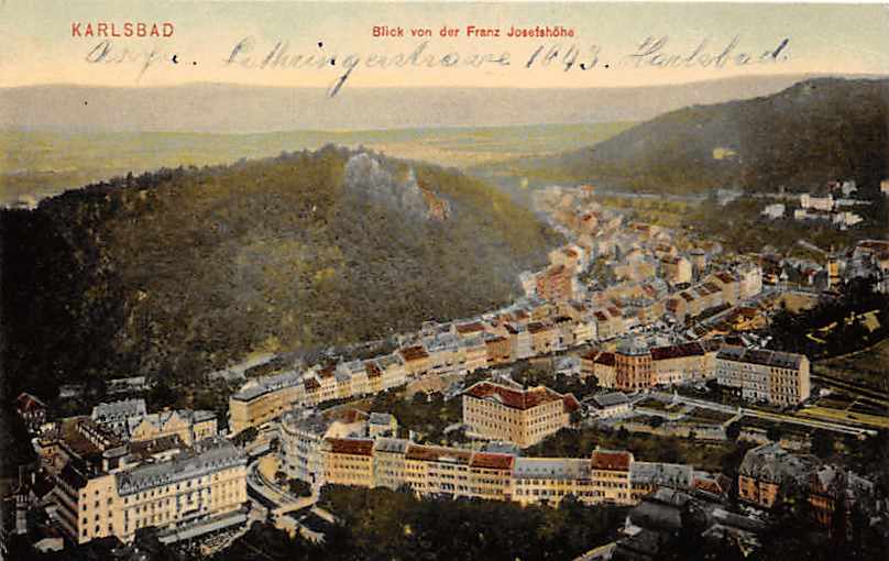 Karlsbad, Blick von der Franz Josefshöhe