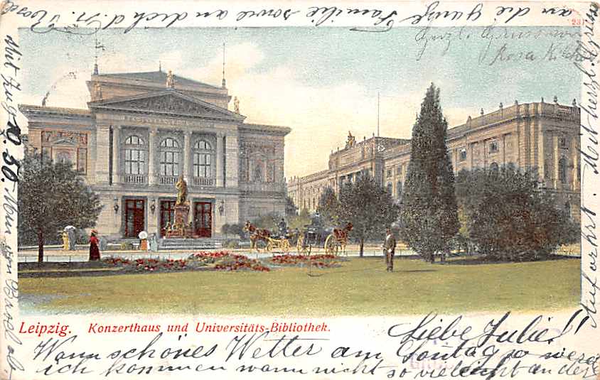 Leipzig, Konzerthaus und Universitäts-Bibliothek