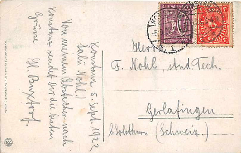 Konstanz, Hafen mit Säntis, Dampfschiff