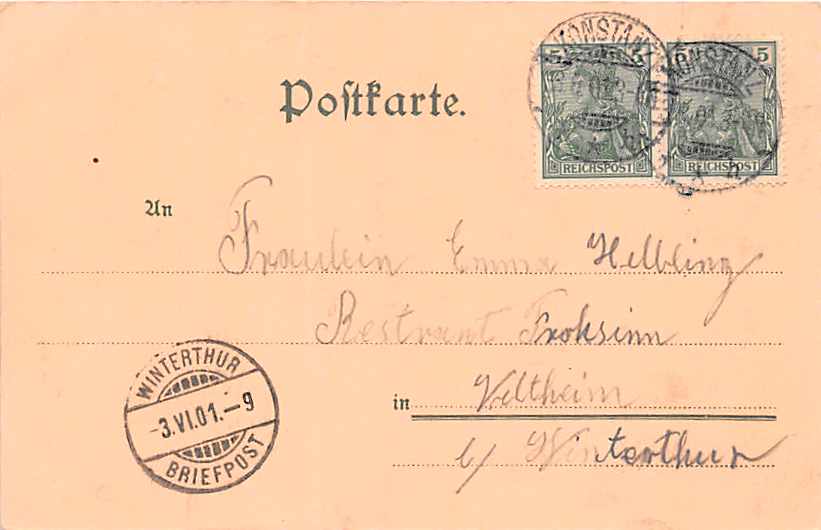 Konstanz, Gruss aus Konstanz, Lithokarte