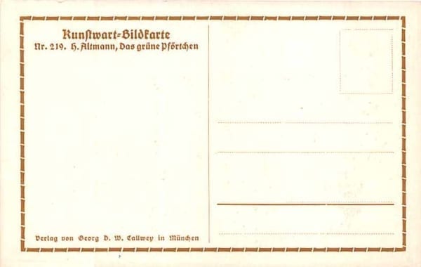 Kunstwart Nr.219, H. Altmann, Das grüne Pförtchen