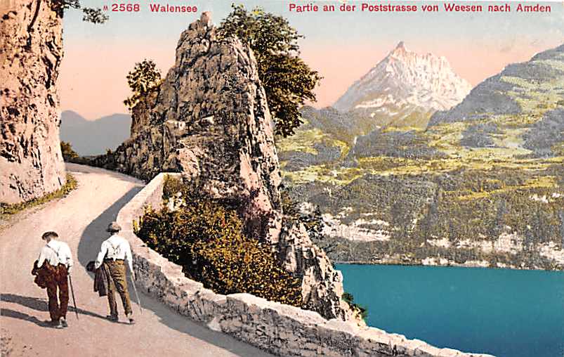 Walensee, Partie Poststrasse von Weesen nach Amden