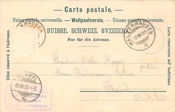 Walzenhausen, Gruss von der Meldegg, Lithokarte