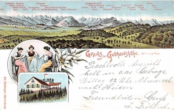 Gebhardshöhe, Gruss von der Gebhardshöhe, Lithokarte