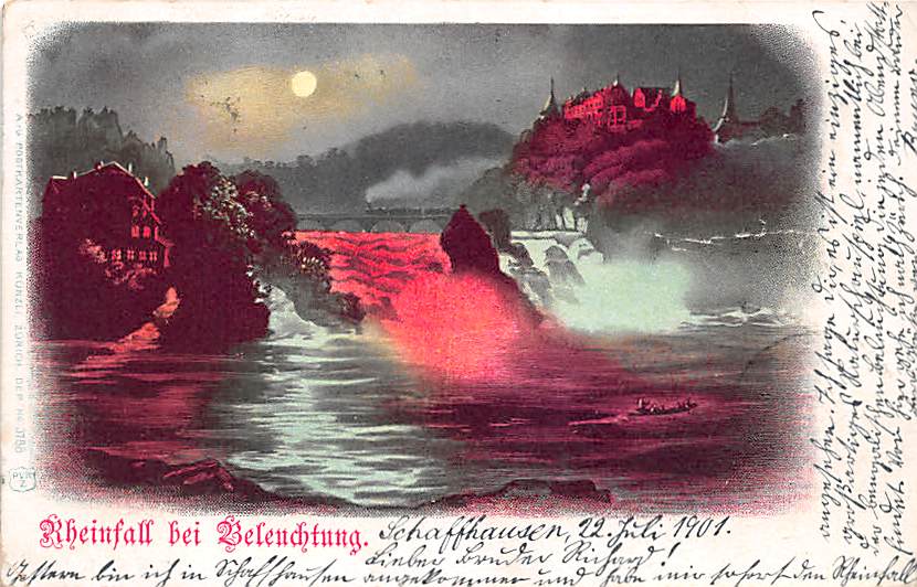 Rheinfall, bei Beleuchtung