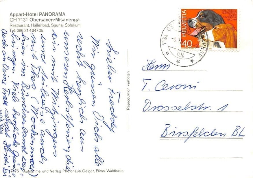 SG - Obersaxen-Misanenga, Hotel Panorama