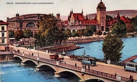 Zürich, Bahnhofbrücke und Landesmuseum
