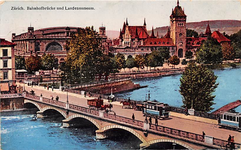 Zürich, Bahnhofbrücke und Landesmuseum