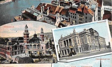 Zürich, Mehrbildkarte, Tonhalle, Theater, Polytechnikum