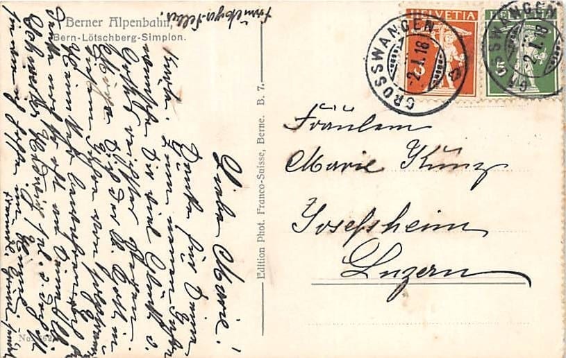 Frutigen, Bahnhof mit Eisenbahn