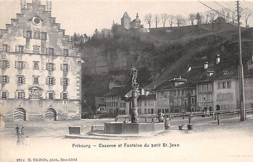 Freiburg, La Caserne et Fontaine du petit St.Jean