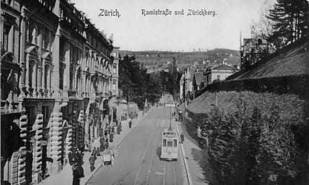 Zürich, Rämistrasse und Zürichberg, Tram