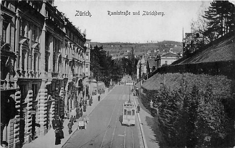Zürich, Rämistrasse und Zürichberg, Tram