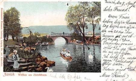 Zürich, Weiher am Zürichhorn, Ruderboot