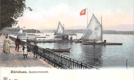 Zürich, Quaipromenade, Segelschiffe