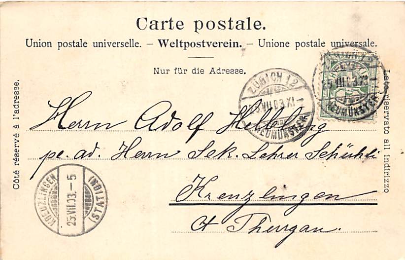 Zürich, Hauptpost, Stadthaus, Zwinglidenkmal