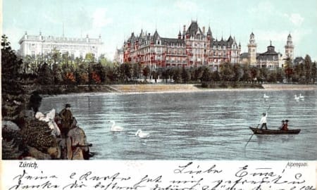 Zürich, Alpenquai, Ruderboot