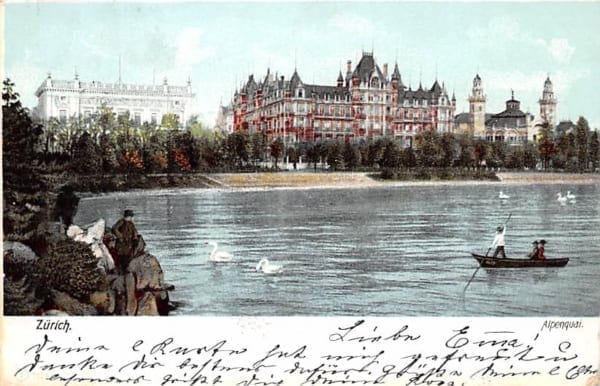 Zürich, Alpenquai, Ruderboot
