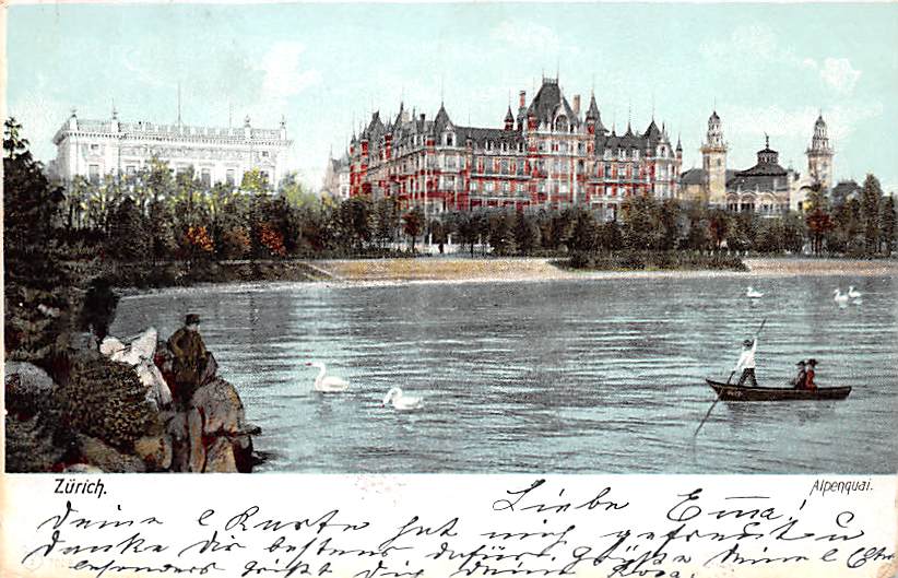 Zürich, Alpenquai, Ruderboot