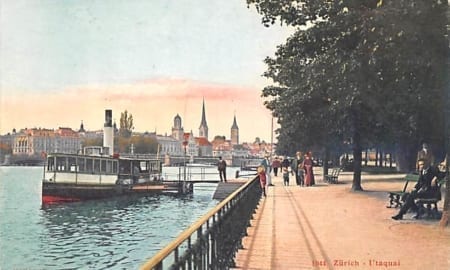 Zürich, Utoquai, Dampfschiff