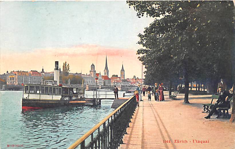 Zürich, Utoquai, Dampfschiff