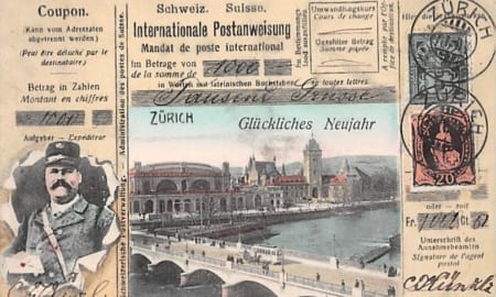 Zürich, Glückliches Neujahr, Rahmenkarte