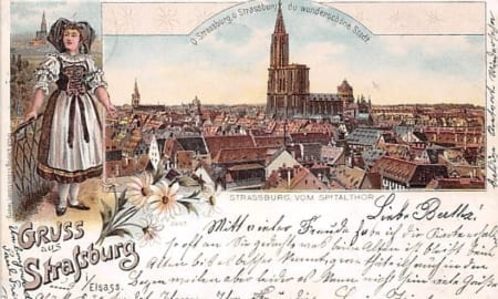 Strassburg, vom Spitalthor, Litho