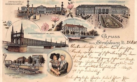 Strassburg, Wäscherinnen, Universität, Litho