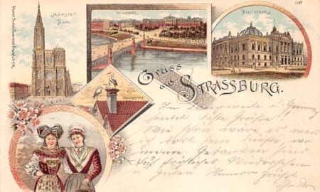 Strassburg, Bibliothek, Universität, Litho