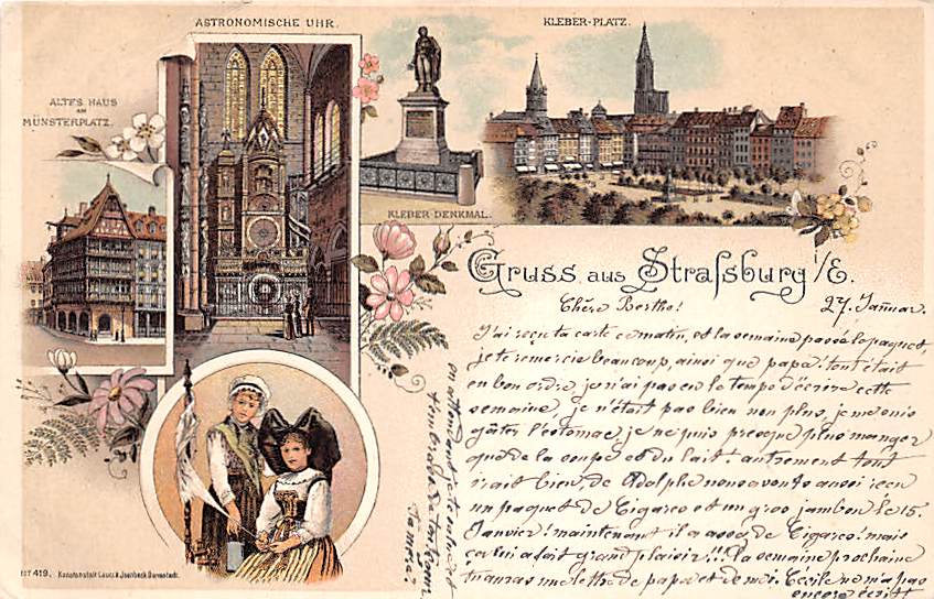 Strassburg, Astronomische Uhr, Litho