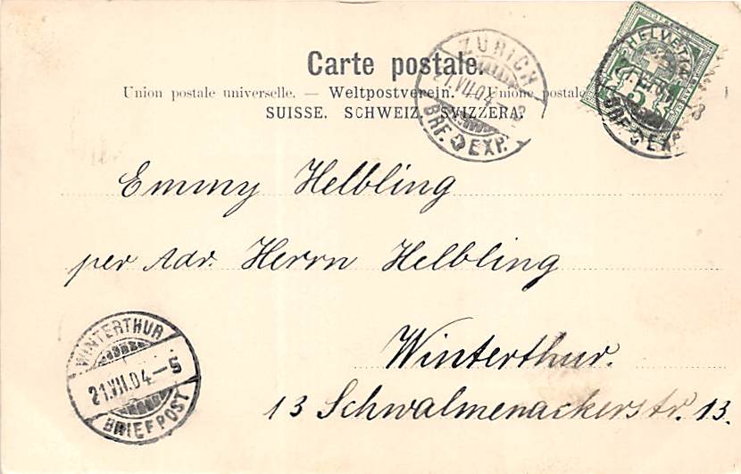 Hinteregg, Schuhlaus, Postbureau, Krankenanstalt Jucker