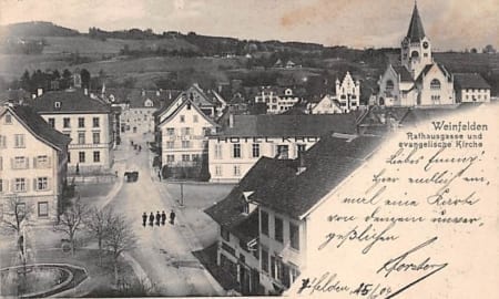 Weinfelden, Rathausgasse, evang. Kirche, Hotel Krone