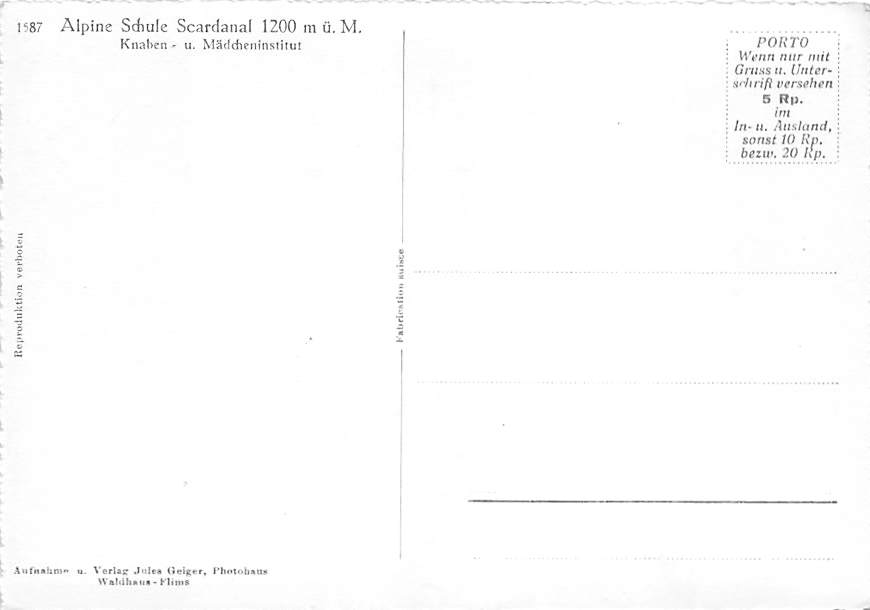 Scardanal, Alpine Schule Scardanal