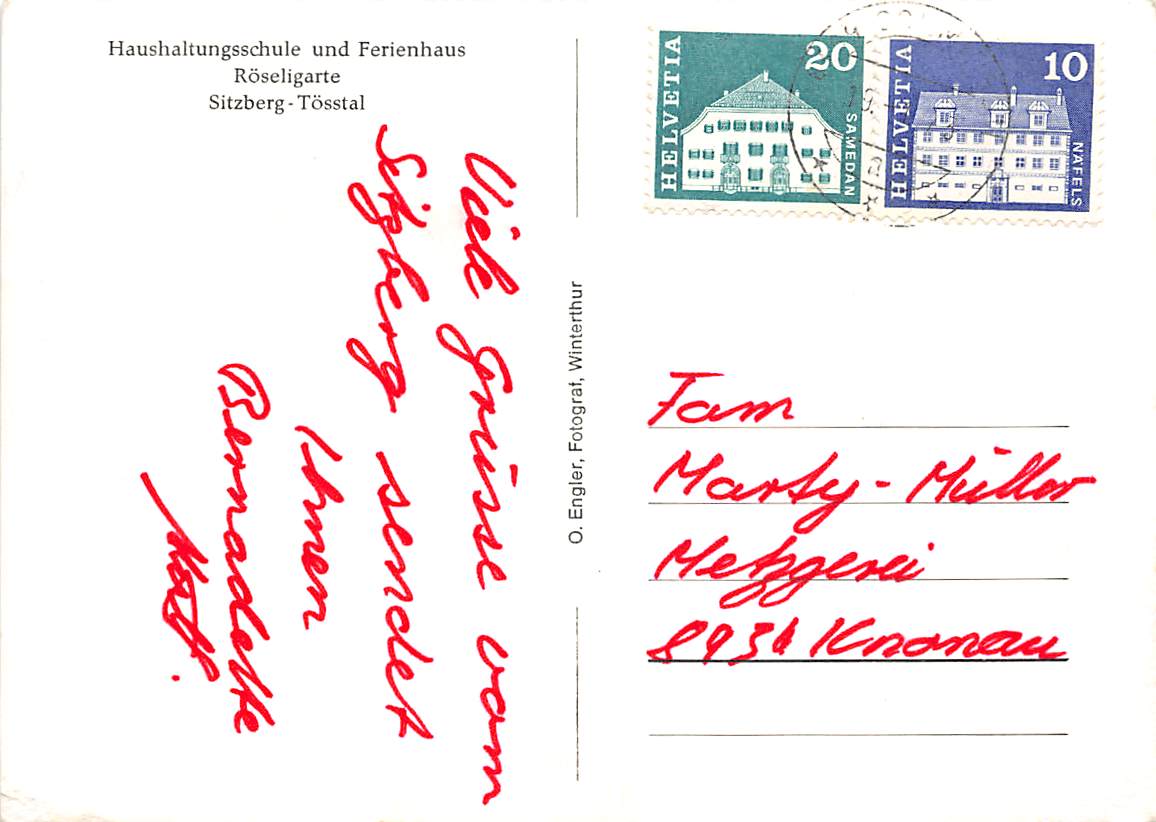 Sitzberg, Haushaltungsschule und Ferienhaus Röseligarte