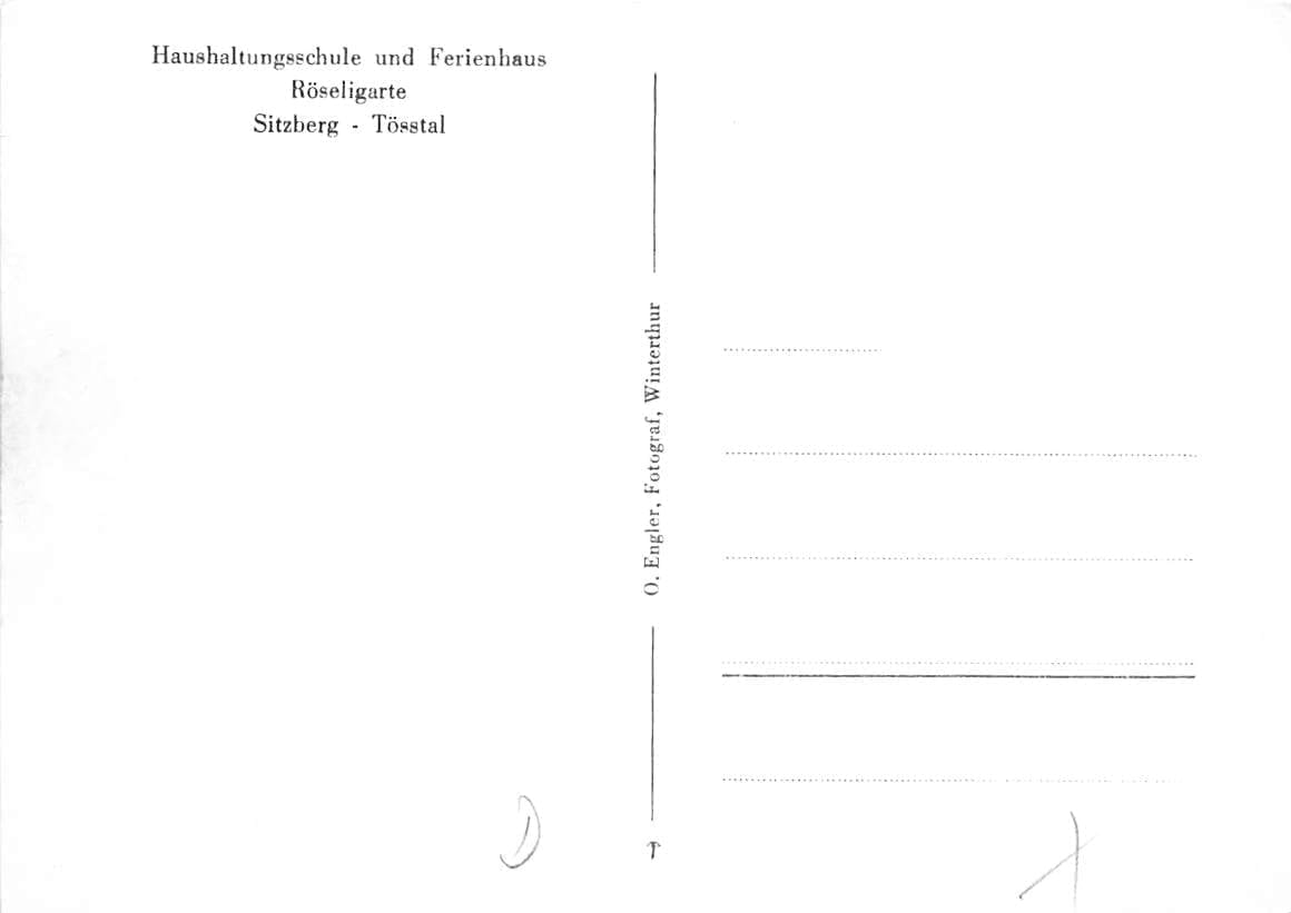 Sitzberg, Haushaltungsschule und Ferienhaus Röseligarte