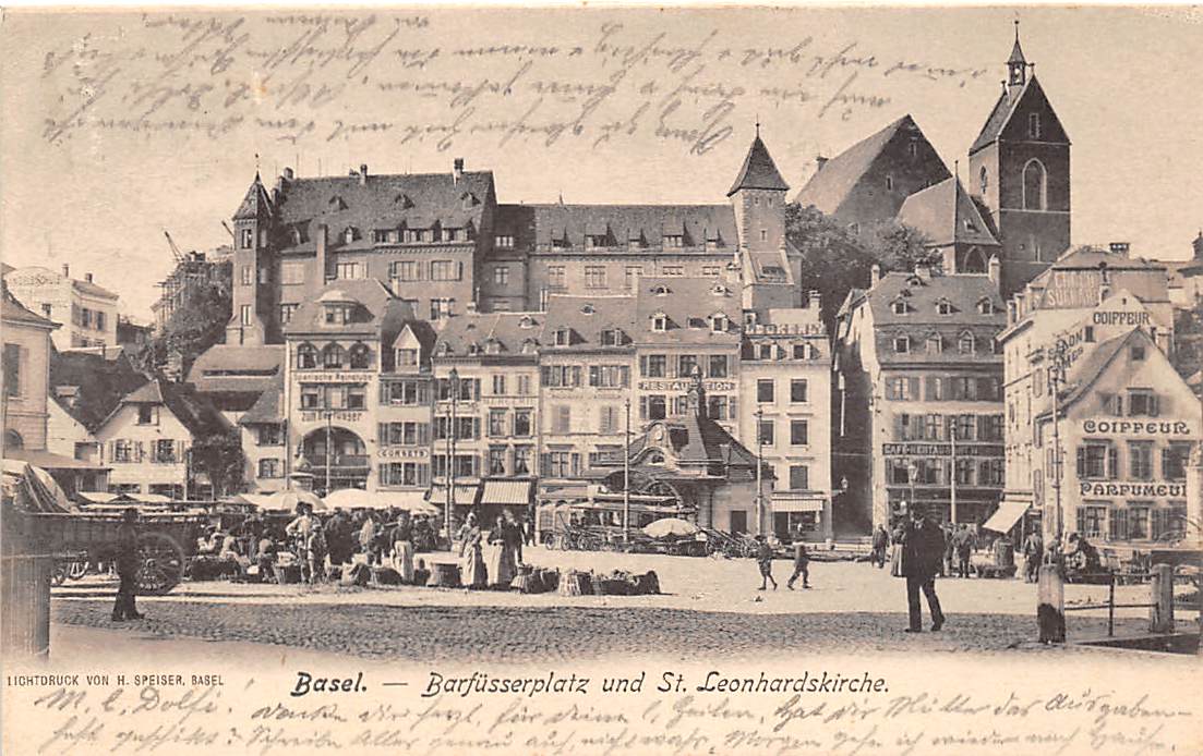 Basel, Barfüsserplatz und St.Leonhardskirche