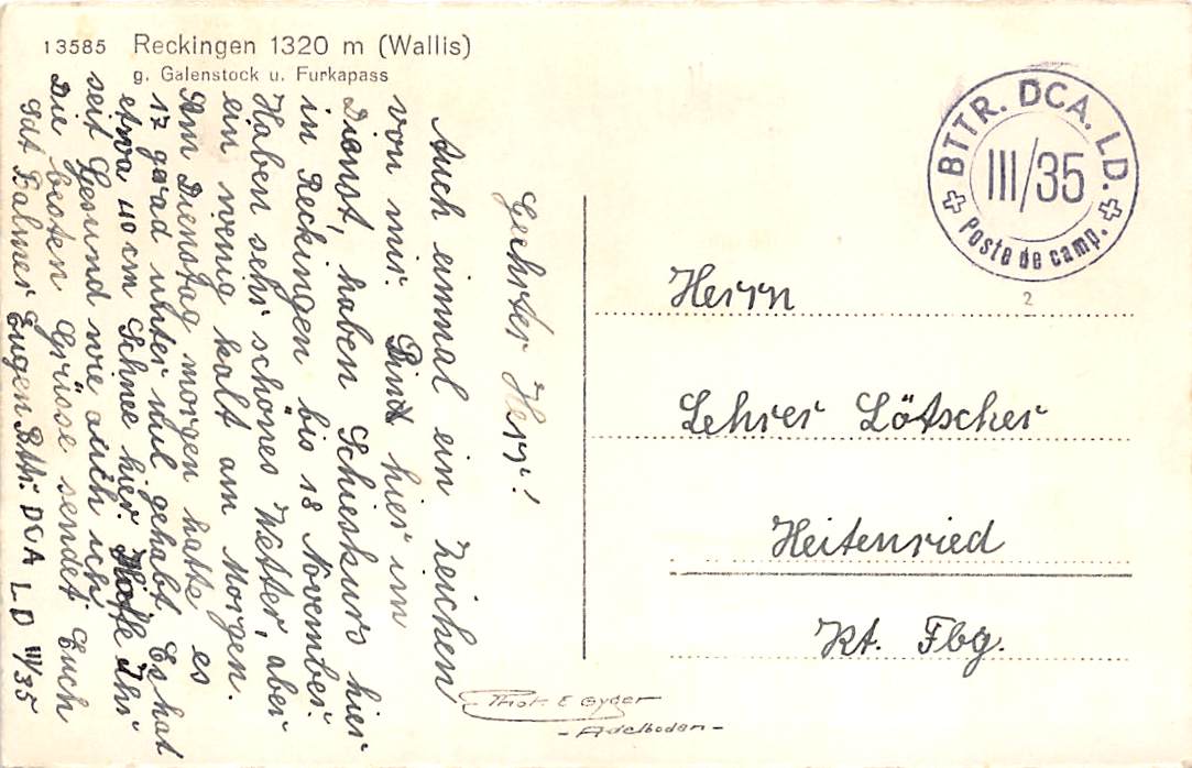 Reckingen, Galenstock und Furkapass