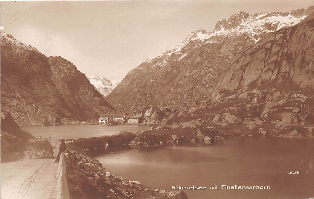 Grimselsee, mit Finsteraarhorn, Oldtimer