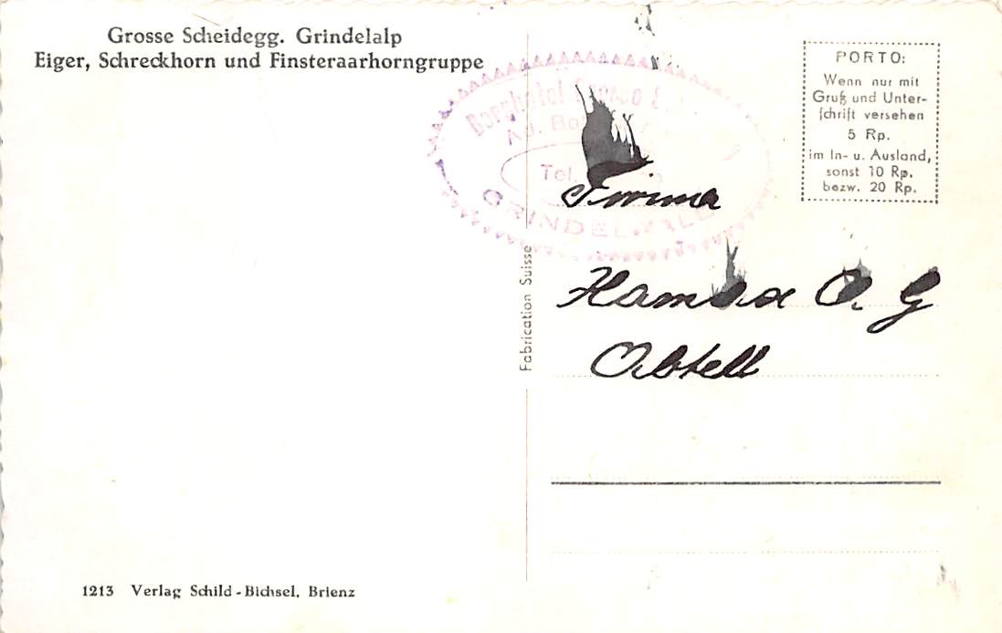 Grindelalp, Grosse Scheidegg