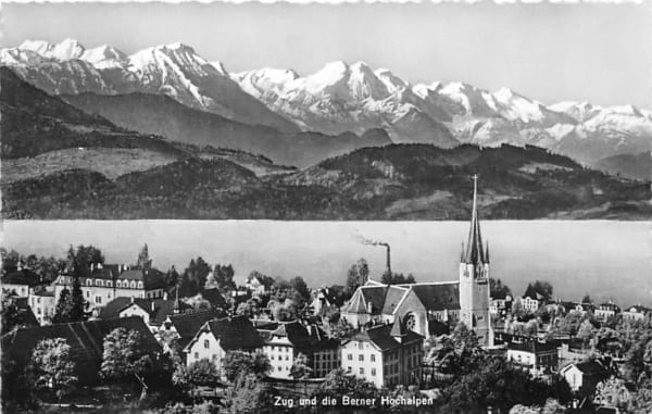 Zug, und die Berner Hochalpen