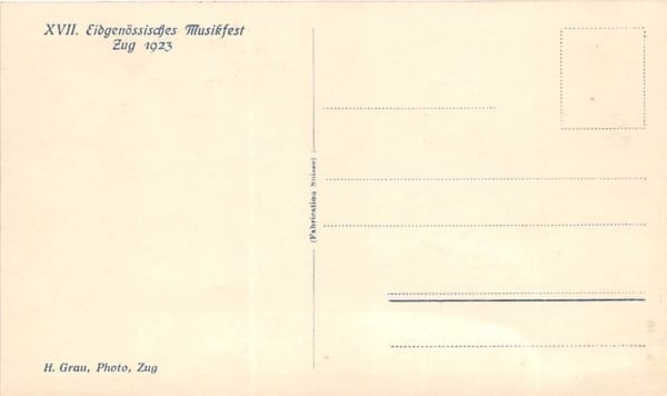 Zug, XVII eidgen. Musikfest 1923