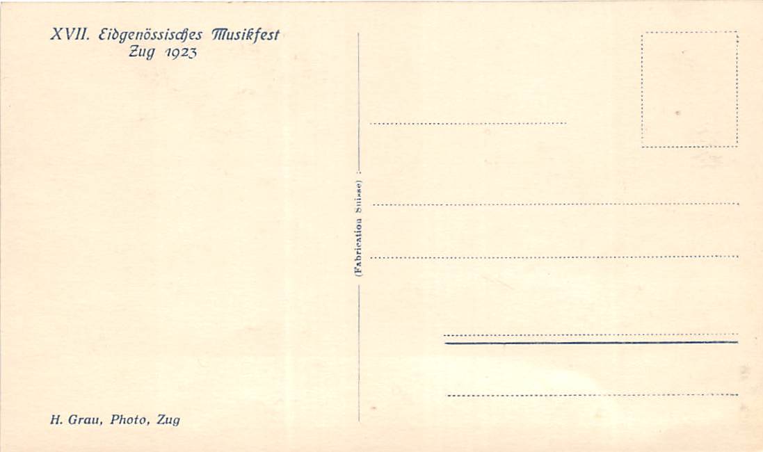Zug, XVII eidgen. Musikfest 1923